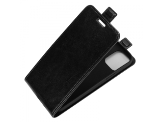 iPhone 12 Pro Max Leder Hülle Ledertasche aufklappbar unten schwarz