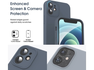 Apple iPhone 12 Liquid Silikon Case Hülle distant blue