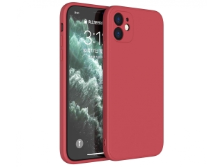 Apple iPhone 12 Liquid Silikon Case Hülle rot