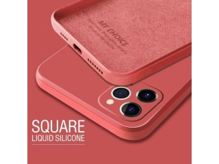 Apple iPhone 12 Liquid Silikon Case Hülle rot