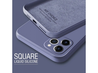 Apple iPhone 12 Pro Liquid Silikon Case Hülle purplegrau