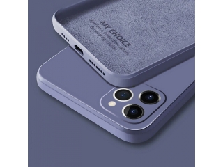 Apple iPhone 12 Pro Max Liquid Silikon Case Hülle purplegrau