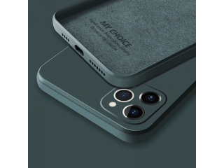 Apple iPhone 12 Pro Max Liquid Silikon Case Hülle nachtgrün