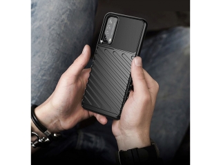 Huawei P Smart 2021 SpaceCase Stripes Impact-Resistant Hülle schwarz