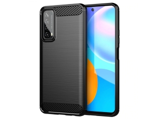 Huawei P Smart 2021 Carbon Gummi Hülle TPU Case schwarz