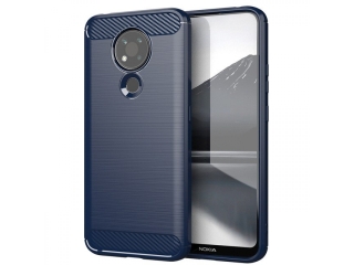 Nokia 3.4 Carbon Gummi Hülle TPU Case blau