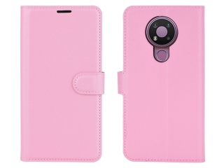 Nokia 3.4 Lederhülle Portemonnaie Karten Etui rosa