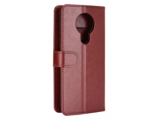 Nokia 3.4 Hülle Portemonnaie Ledertasche braun glanz