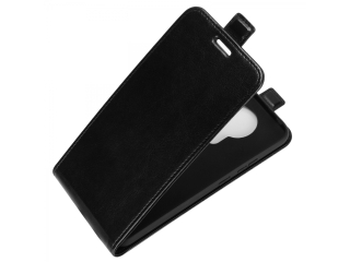 Nokia 3.4 Leder Hülle Ledertasche aufklappbar nach unten schwarz