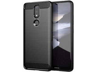 Nokia 2.4 Carbon Gummi Hülle TPU Case schwarz