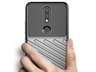 Nokia 2.4 SpaceCase Stripes Impact-Resistant Hülle schwarz