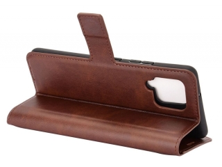 Samsung Galaxy A42 5G Hülle Portemonnaie Ledertasche mokka