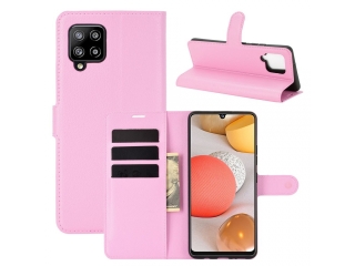Samsung Galaxy A42 5G Lederhülle Portemonnaie Karten Etui rosa