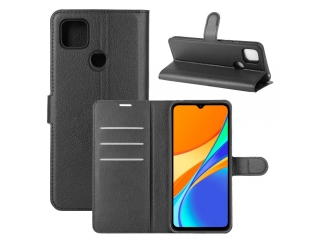 Xiaomi Redmi 9C Lederhülle Portemonnaie Karten Etui schwarz