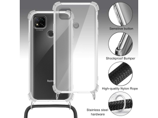 Xiaomi Redmi 9C Handykette Necklace Hülle Gummi transparent