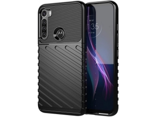 Motorola One Fusion+ SpaceCase Stripes Impact-Resistant Hülle schwarz