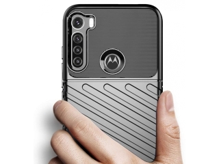 Motorola One Fusion+ SpaceCase Stripes Impact-Resistant Hülle schwarz