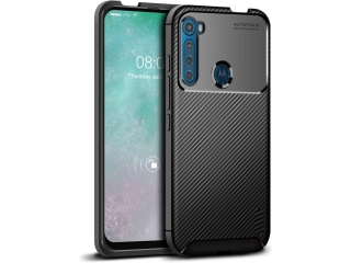 Motorola One Fusion+ Carbon Design Hülle TPU Case flexibel schwarz