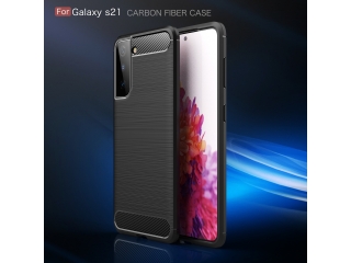 Samsung Galaxy S21 Carbon Gummi Hülle TPU Case schwarz