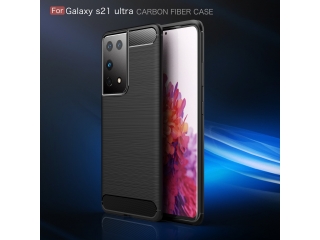 Samsung Galaxy S21 Ultra Carbon Gummi Hülle TPU Case schwarz