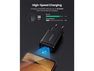 UGREEN Quick Charge 3.0 USB Handy Ladegerät schnell und sicher schwarz