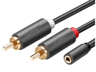 UGREEN AUX 3.5mm Kopfhörer Klinke Buchse auf Cinch Stecker Kabel 25cm