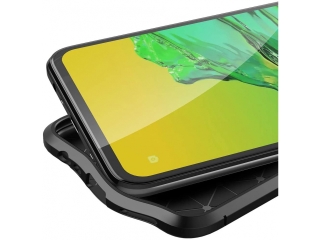 Oppo A53s 4G Leder Design Gummi Hülle TPU Cover schwarz
