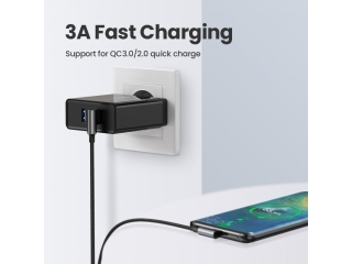 UGREEN USB-C Quick Charge 3.0 Ladekabel L-Design 1 Meter titan schwarz