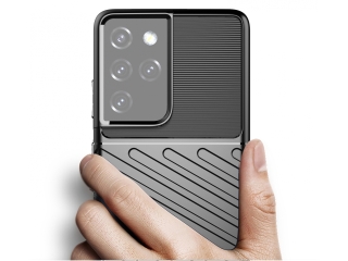 Samsung Galaxy S21 Ultra SpaceCase Stripes Impact-Resistant Hülle schwarz