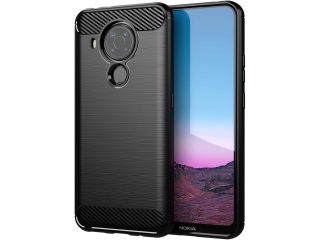 Nokia 5.4 Carbon Gummi Hülle TPU Case schwarz