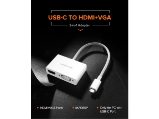 UGREEN USB-C auf HDMI und VGA Adapter weiss