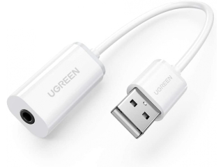 UGREEN USB Soundkarte mit 3.5mm Stereo Klinke Buchse - weiss