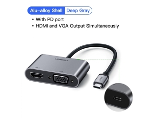 UGREEN USB-C auf HDMI und VGA Adapter 4K 1080p Thunderbolt 3 PD