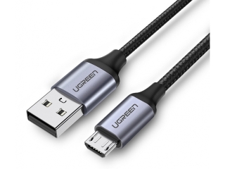 UGREEN Stabiles MicroUSB Ladekabel Datenkabel Nylon Alu 1.5m schwarz