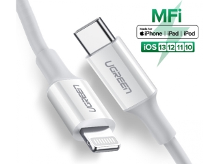 UGREEN Lightning USB-C Kabel PD Fast Charging MFi 1.5 Meter weiss