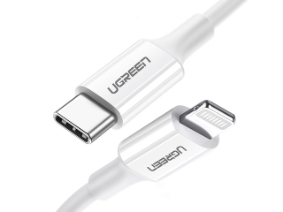 UGREEN Lightning USB-C Kabel PD Fast Charging MFi 2 Meter weiss