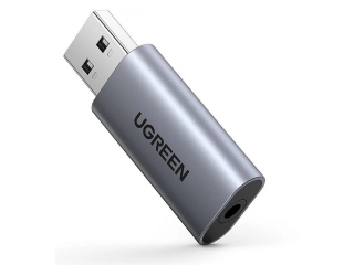 UGREEN USB 2.0 auf 3.5mm Audio Adapter USB Soundkarte Stick schwarz