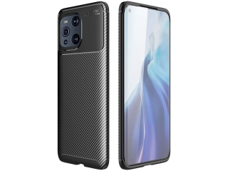 Oppo Find X3 Pro Carbon Design Hülle TPU Case flexibel schwarz