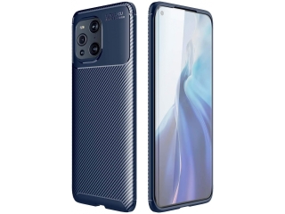 Oppo Find X3 Pro Carbon Design Hülle TPU Case flexibel blau