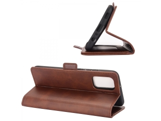 Samsung Galaxy A02s Leder Hülle Karten Ledertasche mokka