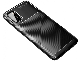 Samsung Galaxy A02s Carbon Design Hülle TPU Case flexibel schwarz