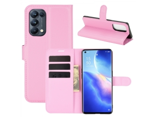 Oppo Find X3 Lite Lederhülle Portemonnaie Karten Etui rosa