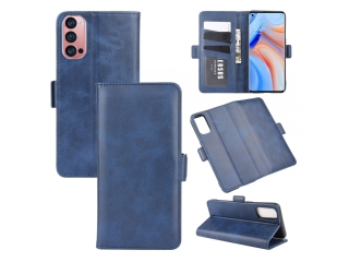 Oppo Find X3 Lite Leder Hülle Karten Ledertasche dunkelblau