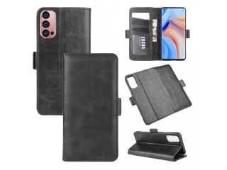 Oppo Find X3 Lite Leder Hülle Karten Ledertasche schwarz