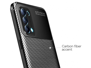 Oppo Find X3 Lite Carbon Design Hülle TPU Case flexibel schwarz