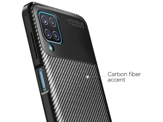 Samsung Galaxy A12 Carbon Design Hülle TPU Case flexibel schwarz