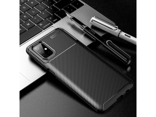 Samsung Galaxy M51 Carbon Design Hülle TPU Case flexibel schwarz