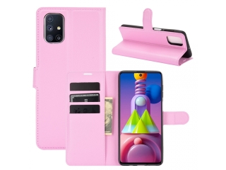Samsung Galaxy M51 Lederhülle Portemonnaie Karten Etui rosa