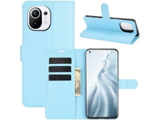 Xiaomi Mi 11 Lederhülle Portemonnaie Karten Etui hellblau