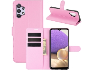 Samsung Galaxy A32 5G Lederhülle Portemonnaie Karten Etui rosa